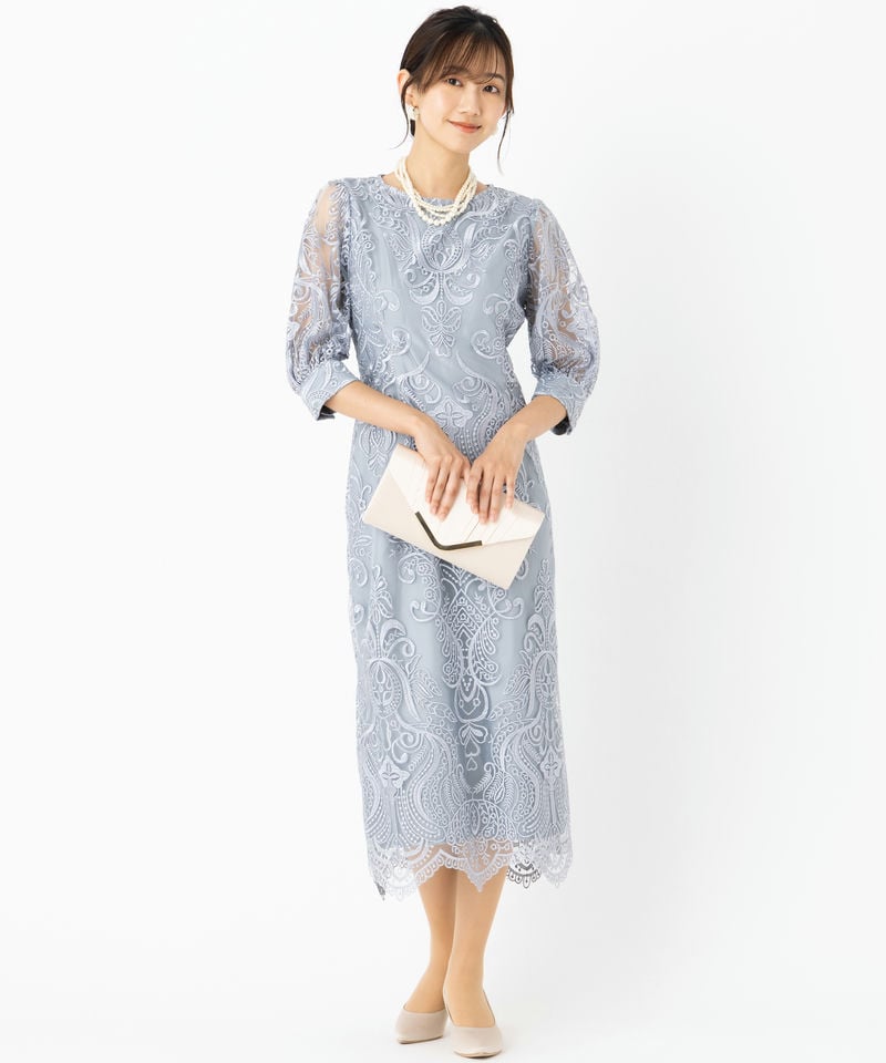 Select Shop エンブロイダリーコクーンドレス その他 x ブルー系