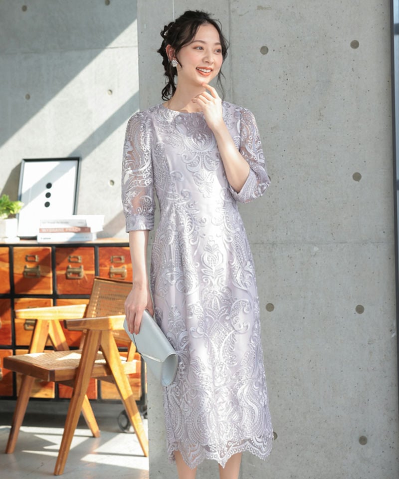 Select Shop エンブロイダリーコクーンドレス その他 x ブルー系