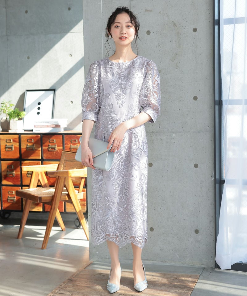 Select Shop エンブロイダリーコクーンドレス その他 x パープル系