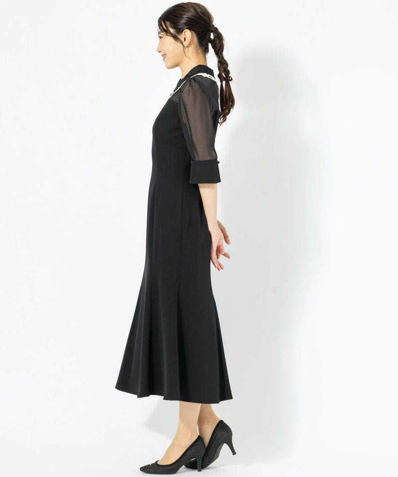 SNIDEL スナイデル ダブルカラーマーメイドドレス ブラック系 | 結婚式