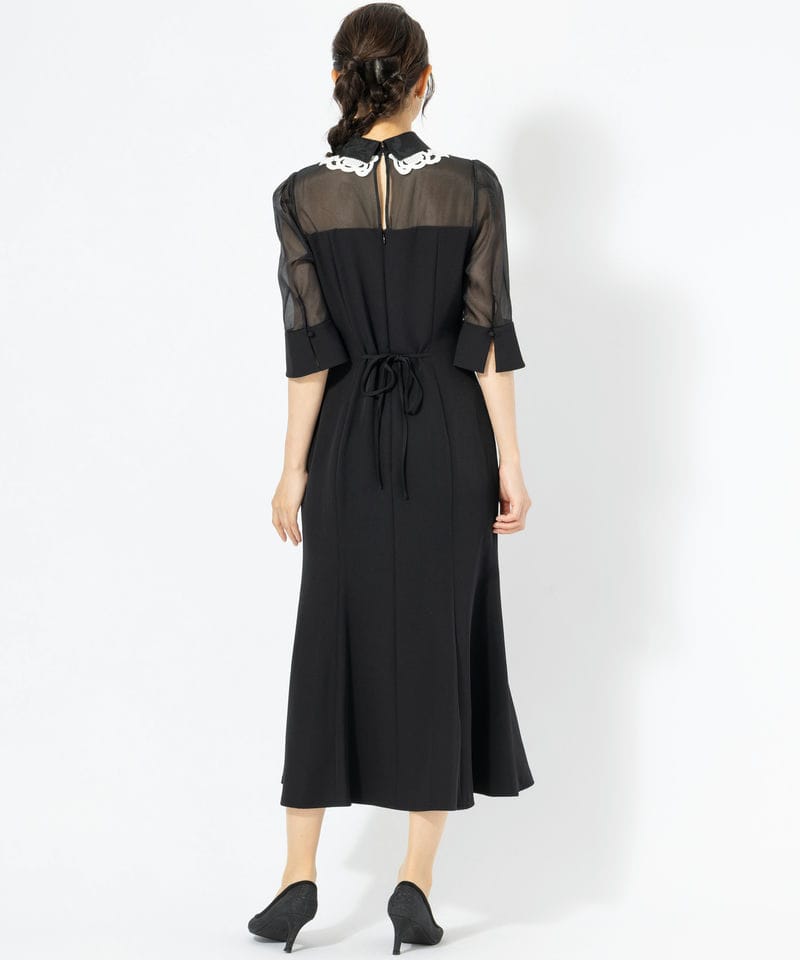 SNIDEL スナイデル ダブルカラーマーメイドドレス ブラック系 | 結婚式