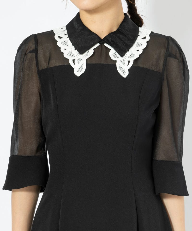 SNIDEL スナイデル ダブルカラーマーメイドドレス ブラック系 | 結婚式