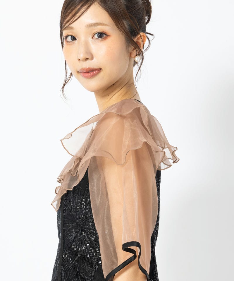 Leja レジャ ラッフルシアーパイピングIラインドレス ブラック系