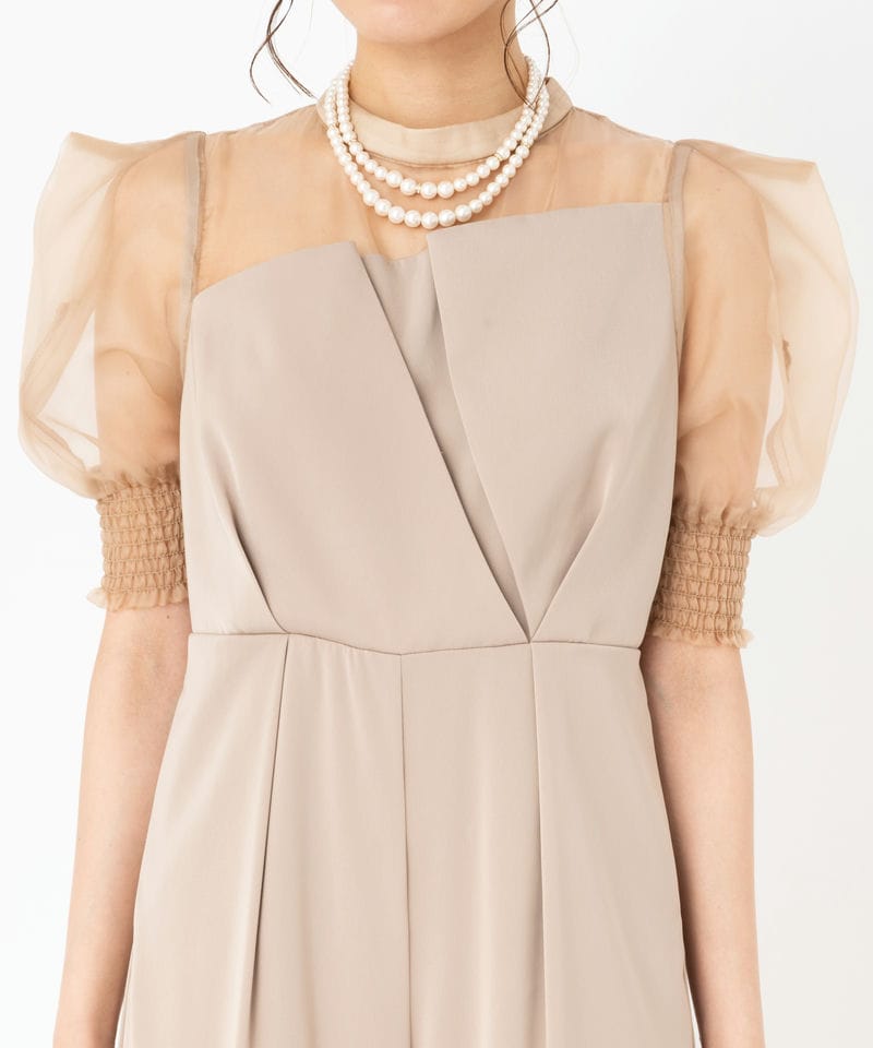 LE'RURE リルアー イレギュラーカッターコンビネーションパンツドレス