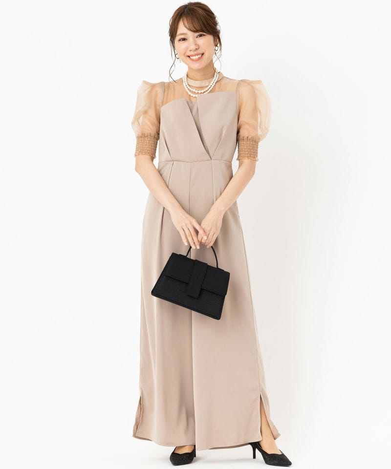 LE'RURE リルアー イレギュラーカッターコンビネーションパンツドレス