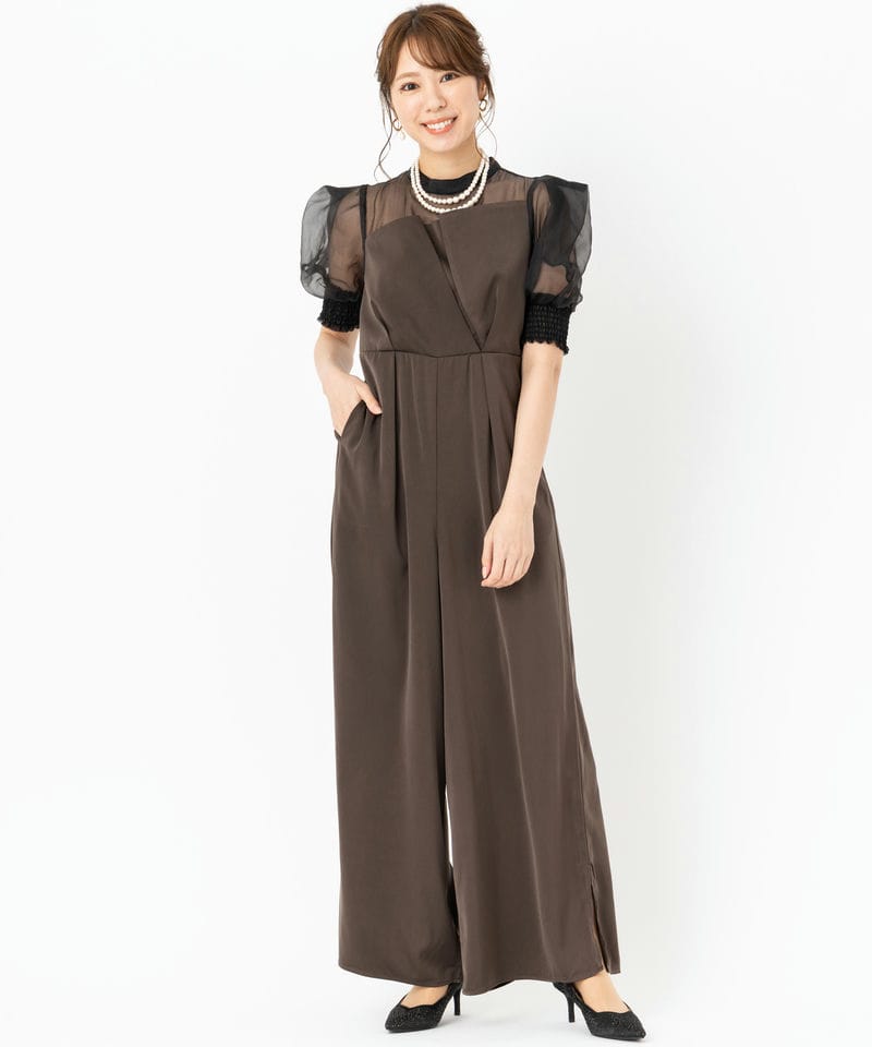 LE'RURE リルアー イレギュラーカッターコンビネーションパンツドレス