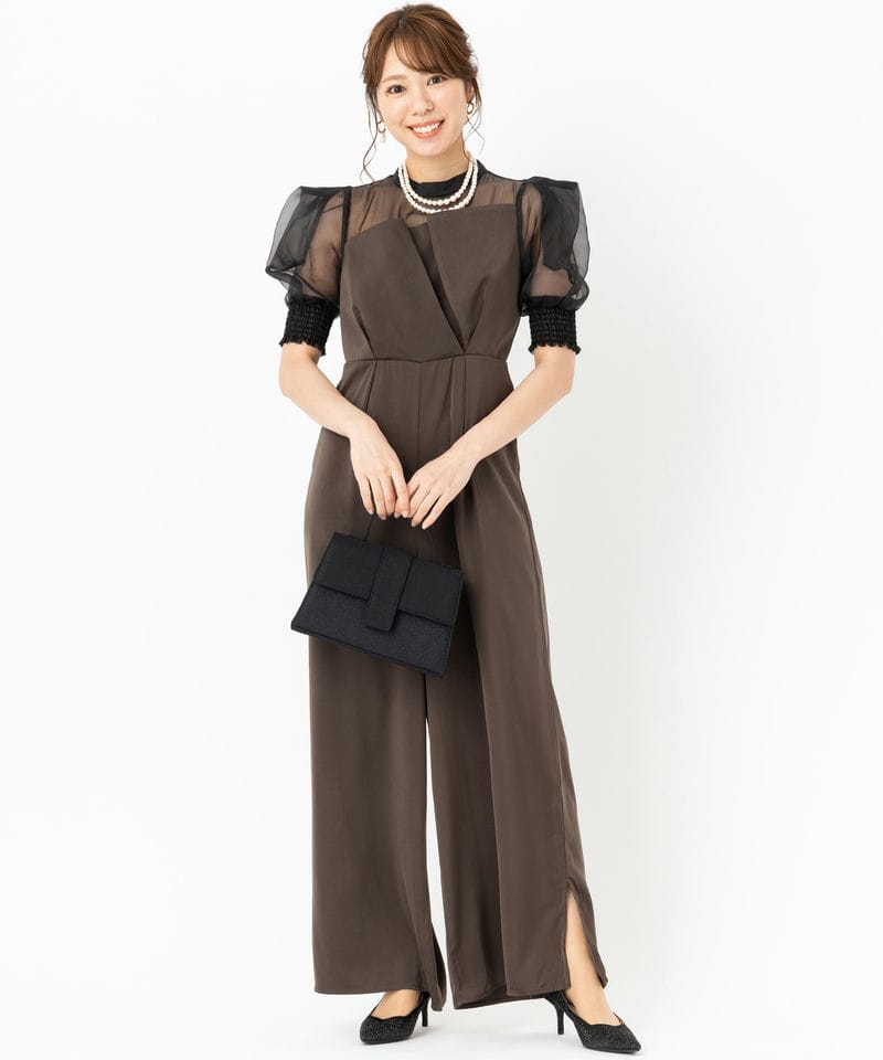 LE'RURE リルアー イレギュラーカッターコンビネーションパンツドレス