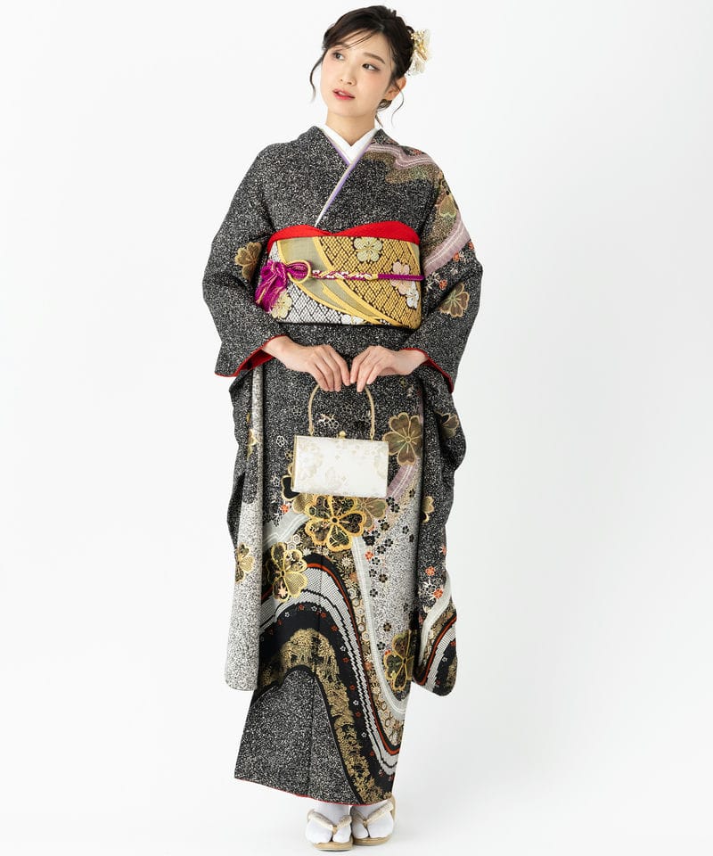Select Shop 【振袖】たたき染めに桜 ブラック系 | 結婚式パーティーの