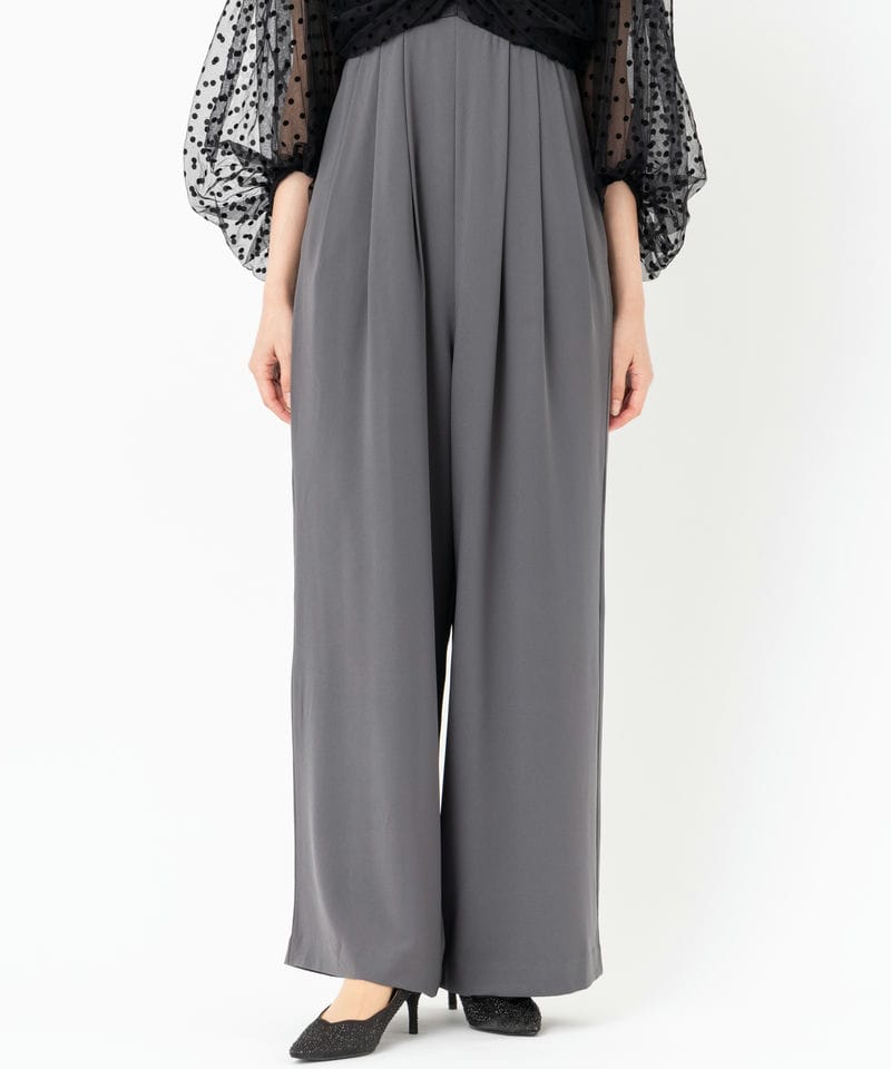 ANDRESD アンドレスド フロッキードットパンツドレス ブラック系 x