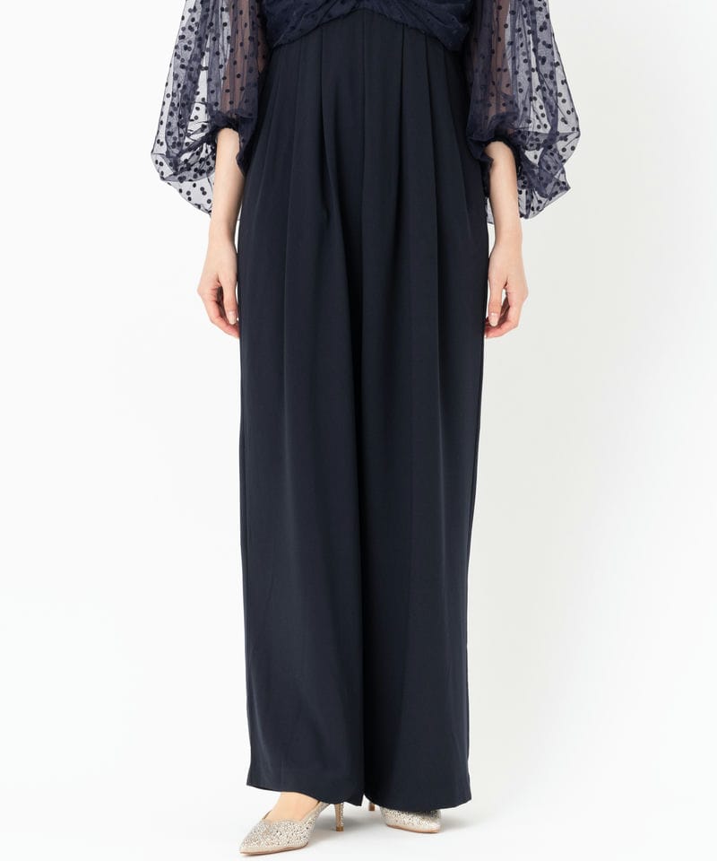 ANDRESD アンドレスド フロッキードットパンツドレス グレー系 x