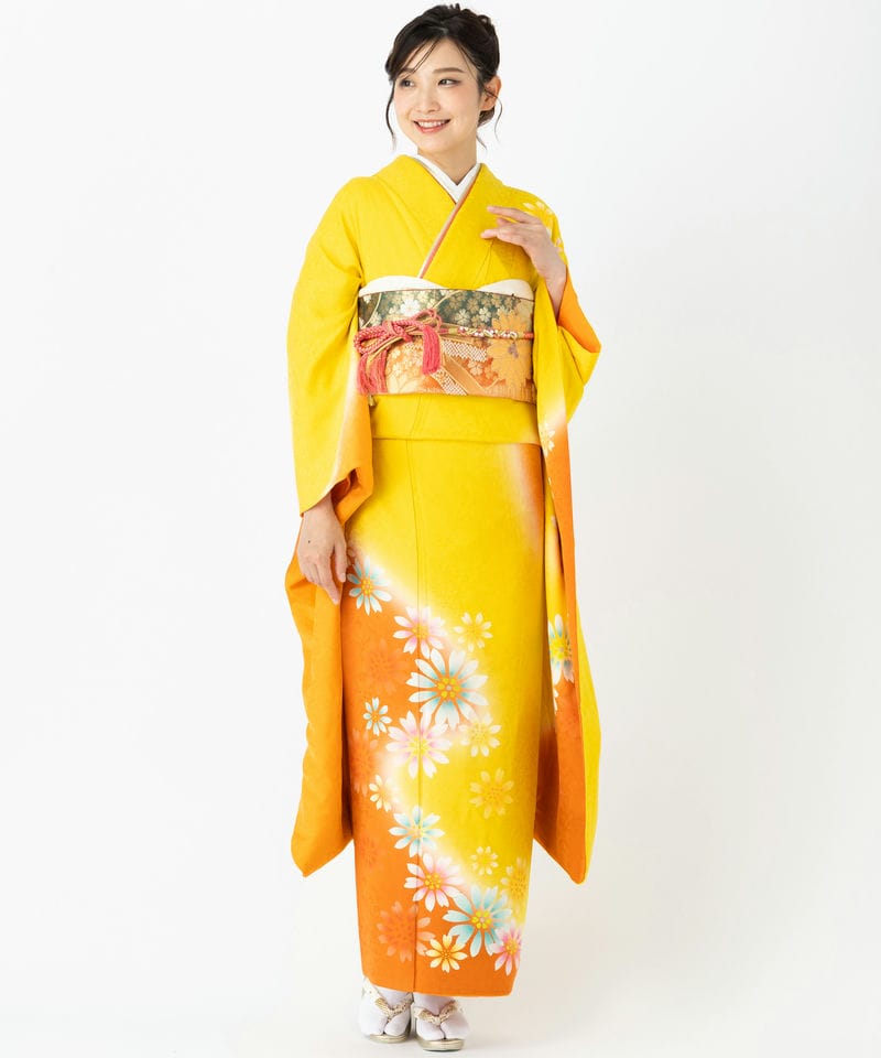Select Shop 【振袖】緑菊 オレンジ系 | 結婚式パーティーのレンタル
