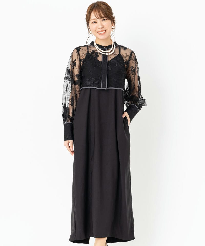 HARE ハレ マルチWAYレースシャツセットキャミドレス ブラック系