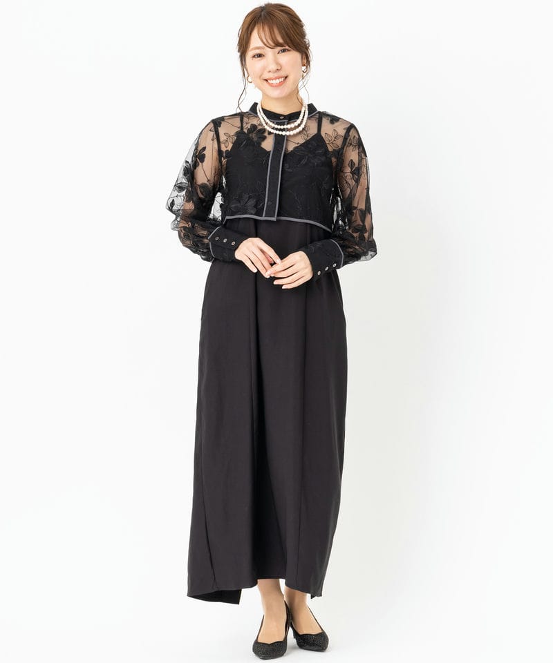 HARE ハレ マルチWAYレースシャツセットキャミドレス ブラック系