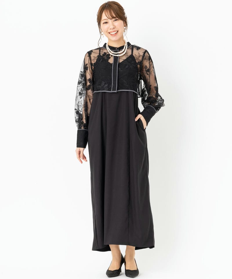 HARE ハレ マルチWAYレースシャツセットキャミドレス ブラック系
