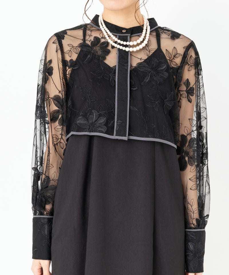 HARE ハレ マルチWAYレースシャツセットキャミドレス ブラック系