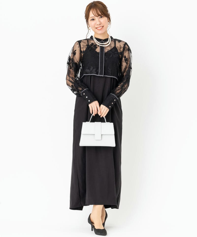 HARE ハレ マルチWAYレースシャツセットキャミドレス ブラック系