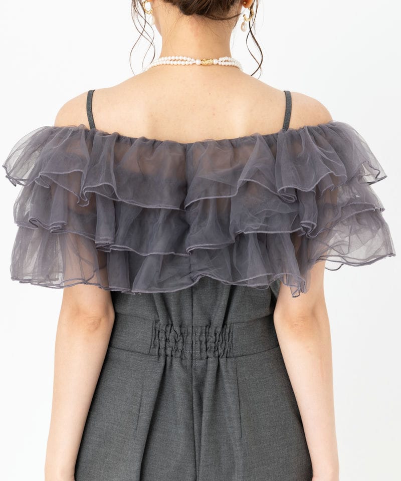 SNIDEL スナイデル フリルオールインワン グレー系 | 結婚式パーティー