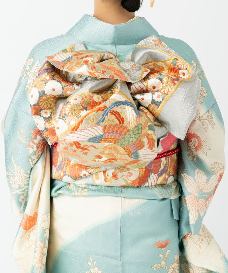 Select Shop 【振袖】菊と水仙 ブルー系 | 結婚式パーティーのレンタル