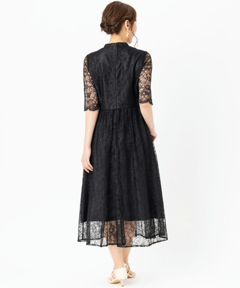 Aimer 【ドレス3点セット】エメ ラッセルレース7分袖ロングドレス