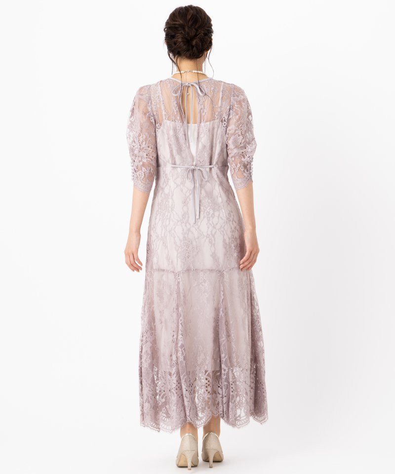 SNIDEL スナイデル ヘムボリュームレースドレス その他 x ピンク系 x