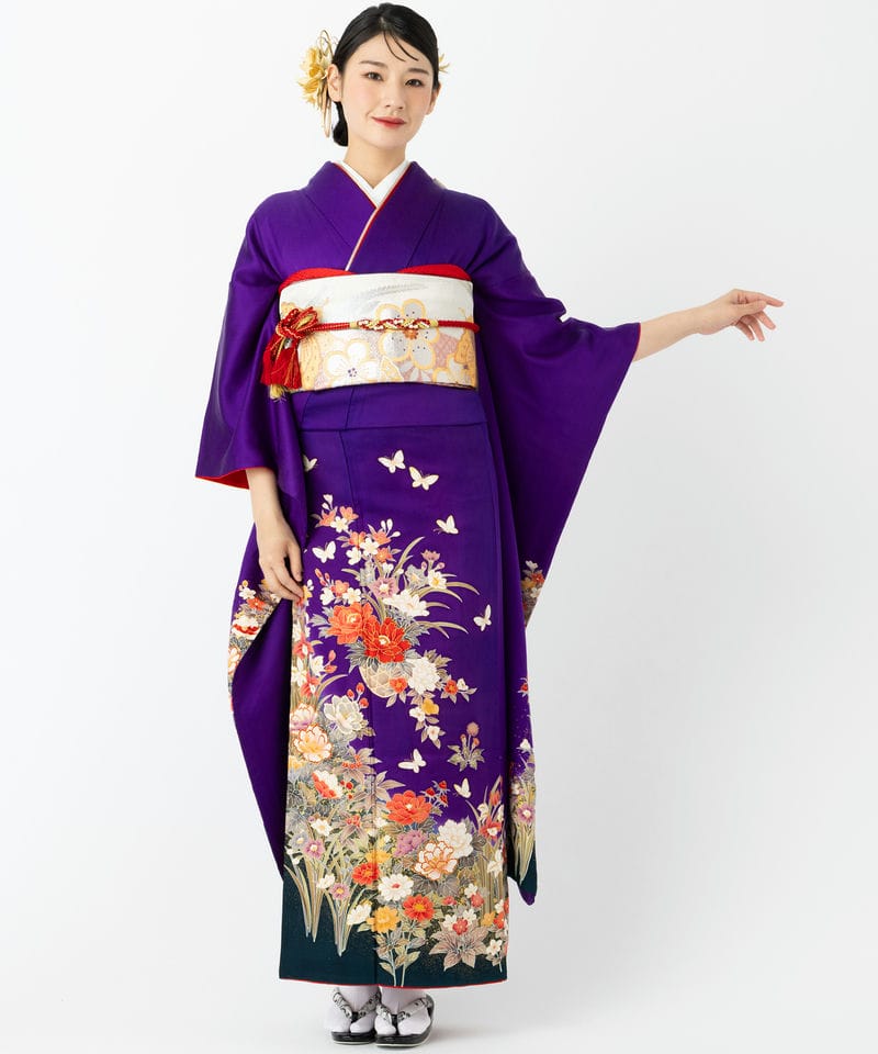Select Shop 【振袖】花籠に舞う蝶 パープル系 | 結婚式パーティーの