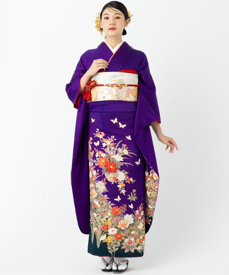 Select Shop 【振袖】花籠に舞う蝶 パープル系 | 結婚式パーティーの