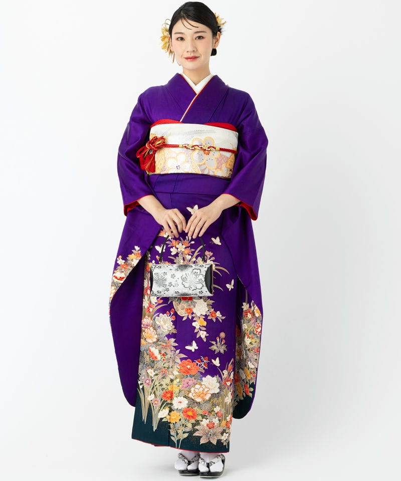 Select Shop 【振袖】花籠に舞う蝶 パープル系 | 結婚式パーティーの