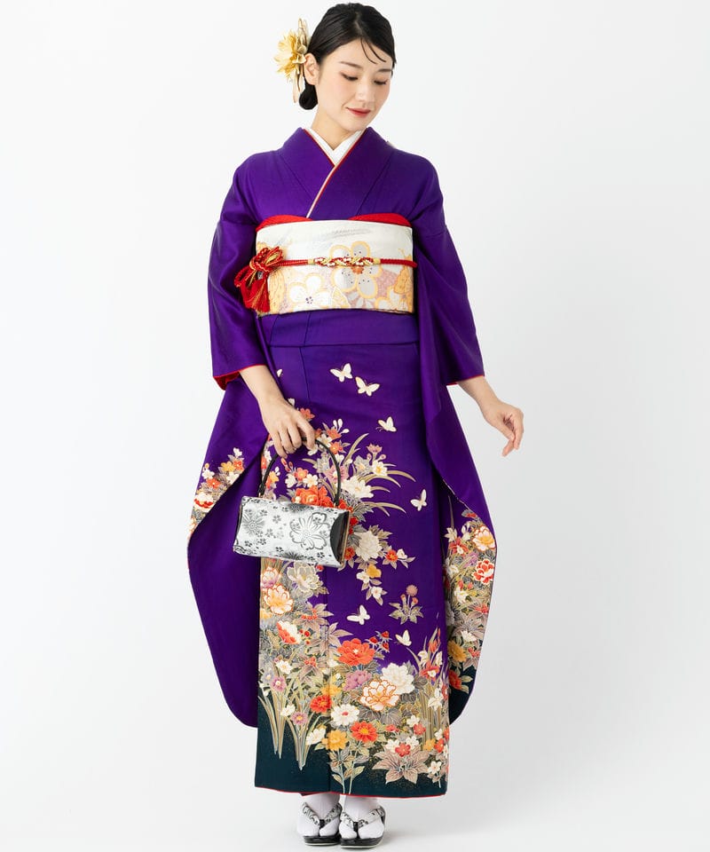 Select Shop 【振袖】花籠に舞う蝶 パープル系 | 結婚式パーティーの