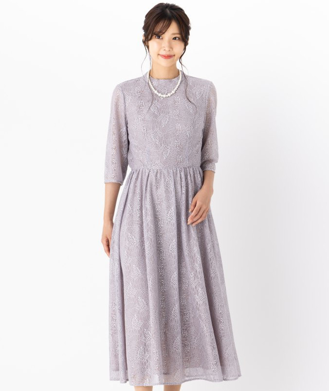 Dorry Doll ドリードール プリーツ×レース 7分袖ドレス その他 x