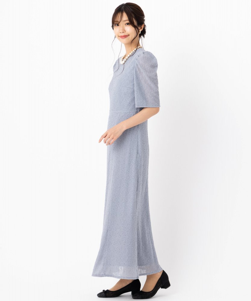 kaene カエン シュリンクレースドレス ブルー系 | 結婚式パーティーの