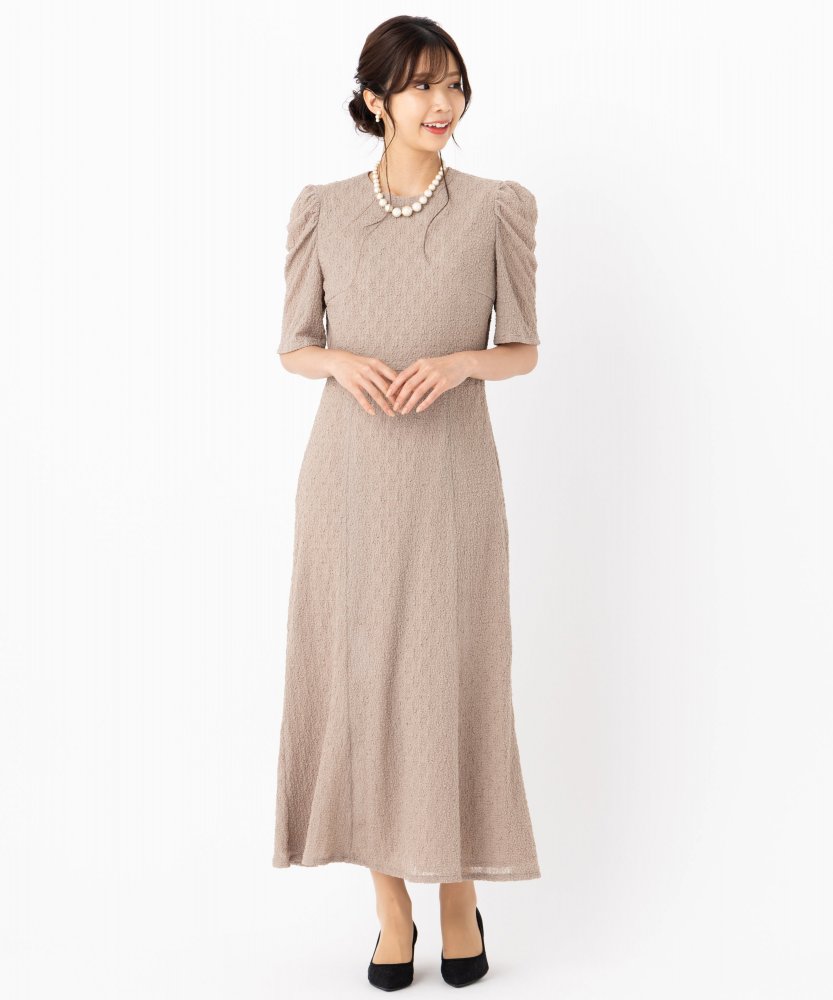kaene カエン シュリンクレースドレス ベージュ系 | 結婚式パーティー