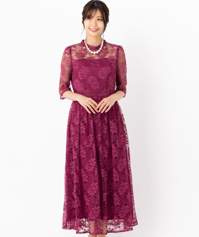 Aimer エメ レースボレロ×シャンタン 2wayドレス レッド系 | 結婚式