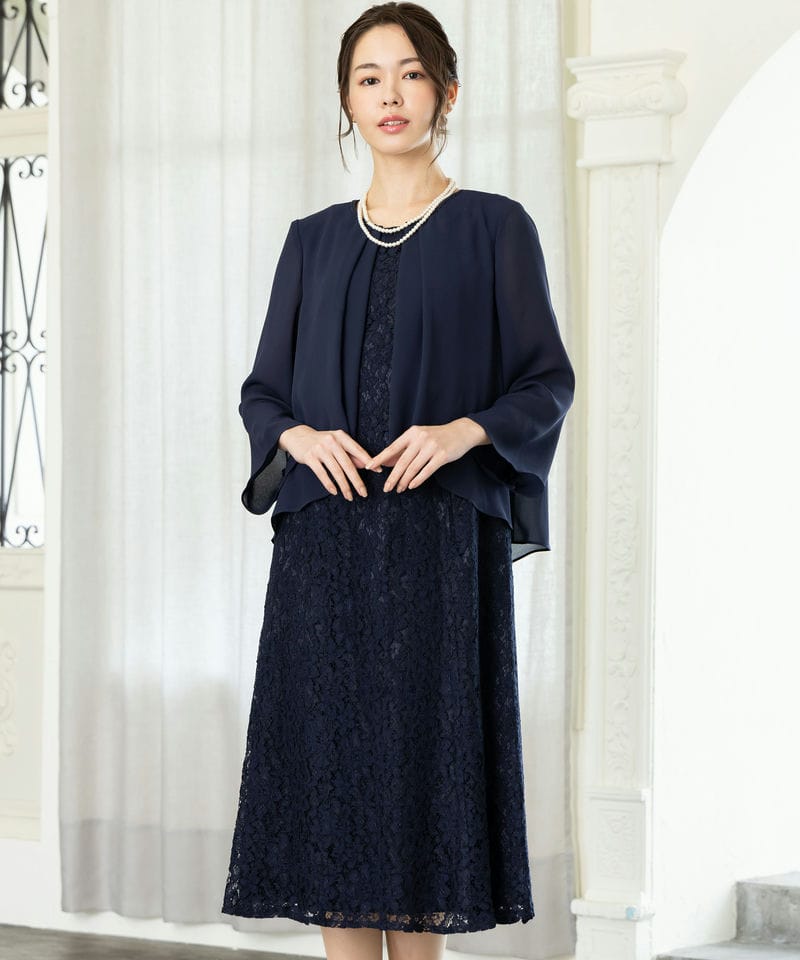 東京ソワール 【マザーズドレス】ケープ付き前開きロングドレス