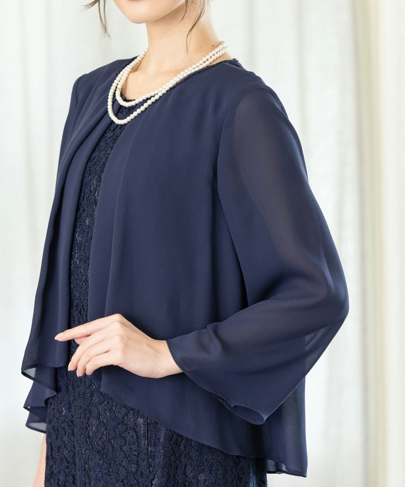 東京ソワール 【マザーズドレス】カバーアップ付きレースドレス