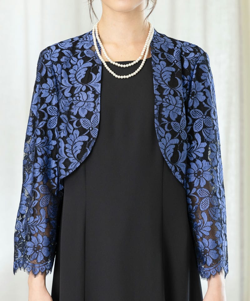 東京ソワール 【マザーズドレス】ラッセルレースボレロ付き前開き