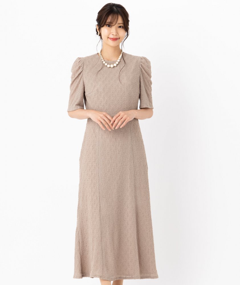 kaene カエン シュリンクレースドレス ベージュ系 | 結婚式パーティー