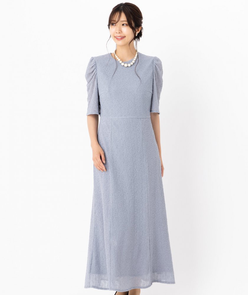 kaene カエン シュリンクレースドレス ブルー系 | 結婚式パーティーの