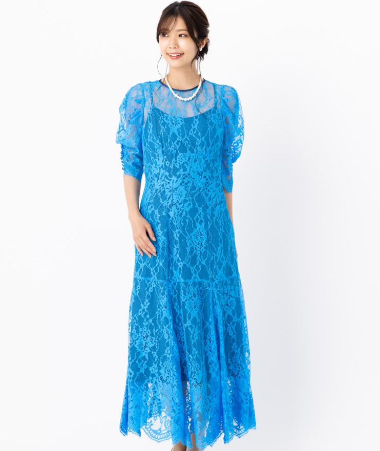 SNIDEL スナイデル シノワズリレースドレス その他 x ブルー系 | 結婚