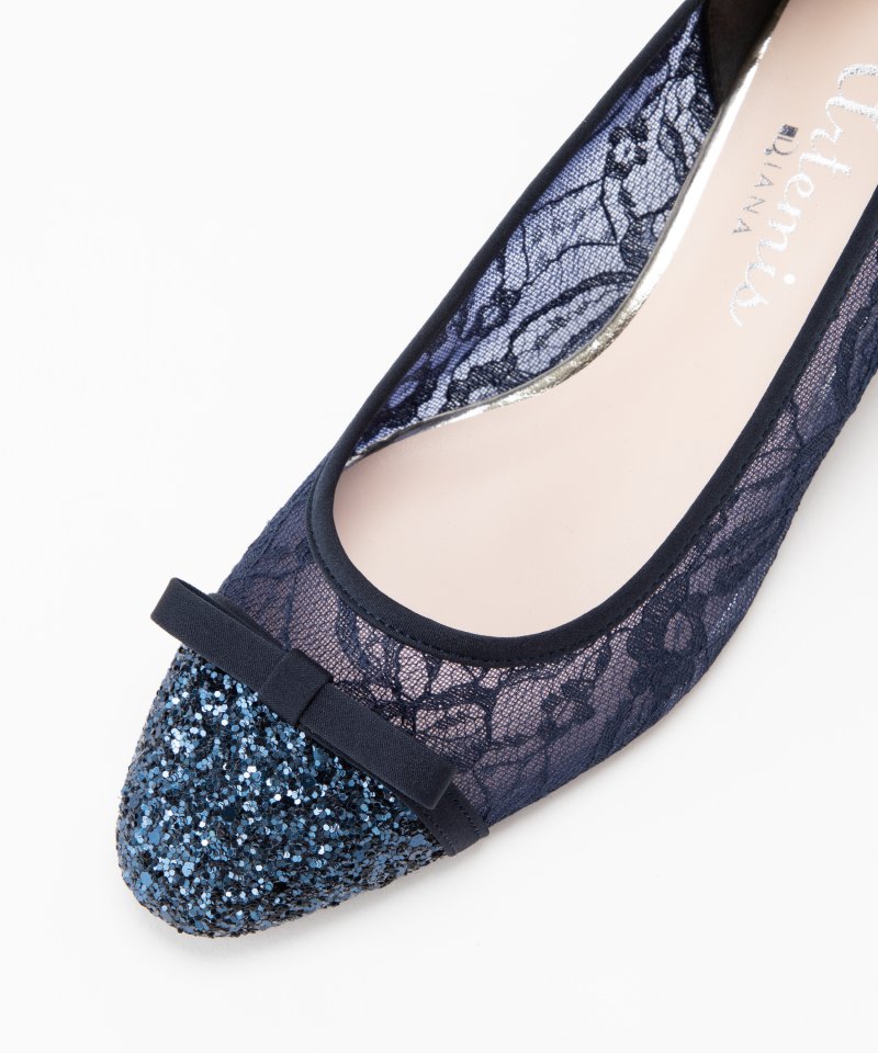 DIANA ダイアナ プチリボンチュールレースパンプス ネイビー系 | 結婚