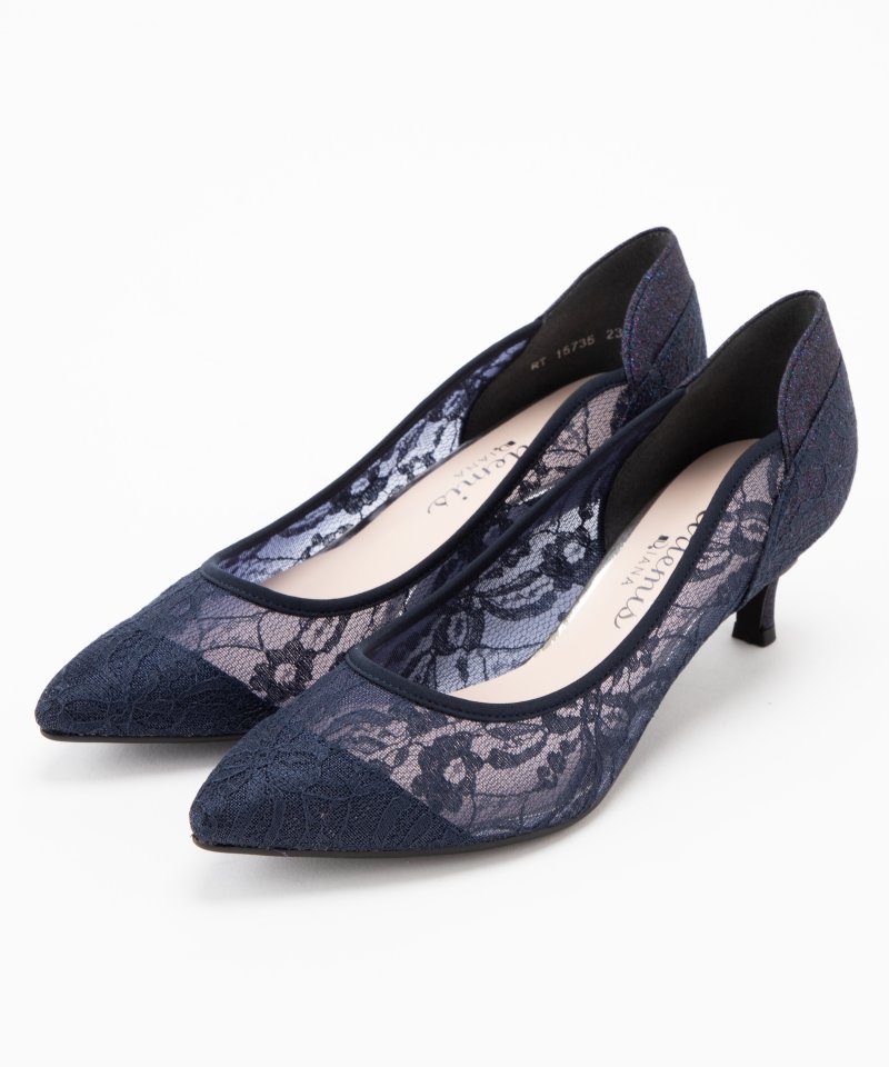 DIANA ダイアナ チュールレースパンプス ネイビー系 | 結婚式