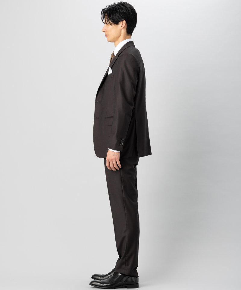 ONLY オンリー CANONICO・Super110s 3ピースフォーマルスーツ ブラウン