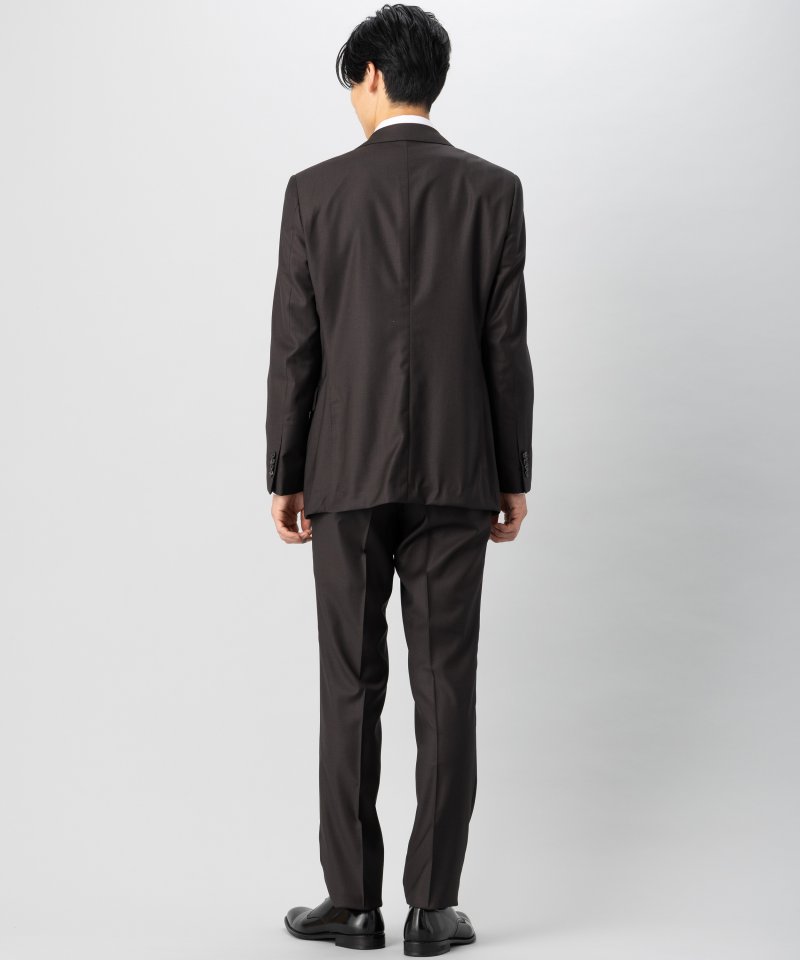 ONLY オンリー CANONICO・Super110s 3ピースフォーマルスーツ ブラウン