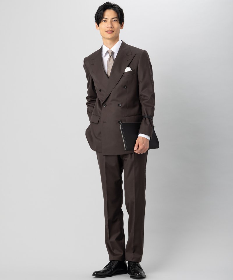 KASHIYAMA カシヤマ フォーマルツイルダブルブレスト2ピーススーツ