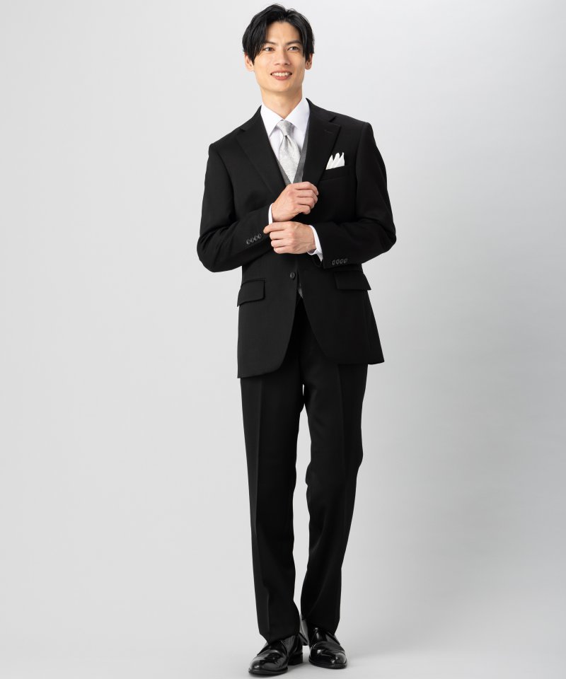 ONLY オンリー 濃染スタンダードフォーマル3ピーススーツ ブラック系