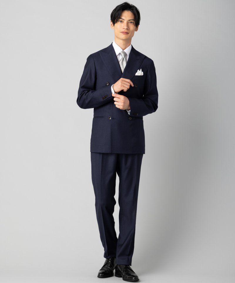 ONLY オンリー REDA社・FLEXOダブルブレスト2ピ―ススーツ ネイビー系