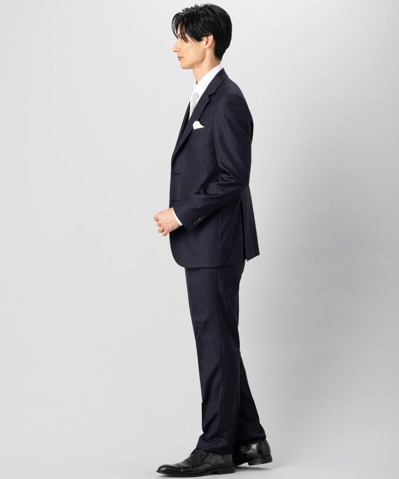 ONLY オンリー CANONICO・Super110s 3ピースフォーマルスーツ ネイビー