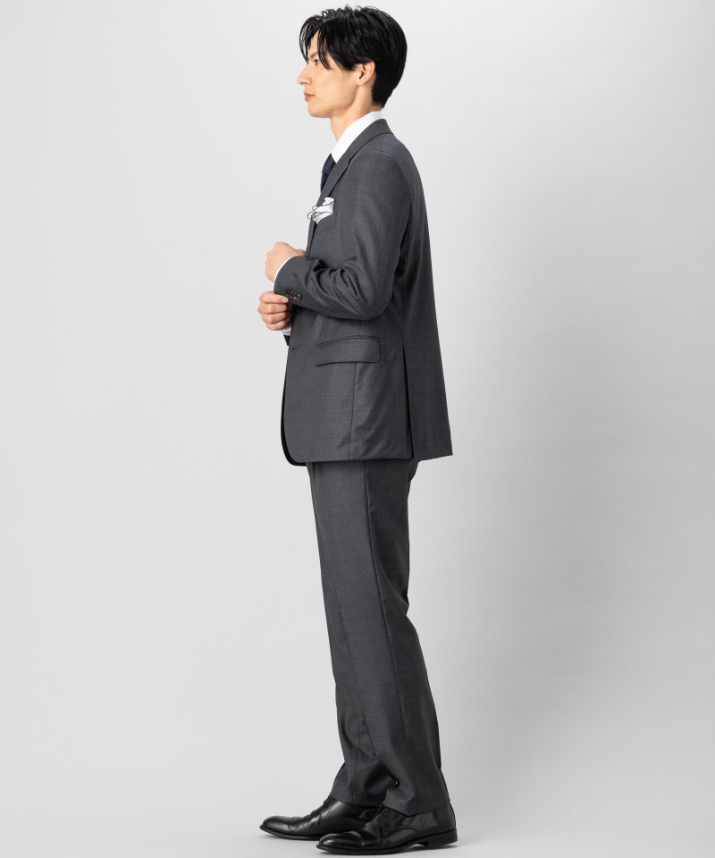 ONLY オンリー CANONICO・Super110s 3ピースフォーマルスーツ グレー系