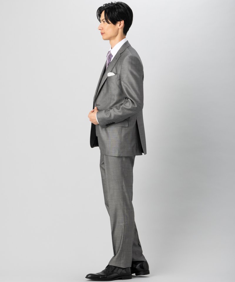 ONLY オンリー シルクブレンド3ピースフォーマルスーツ グレー系