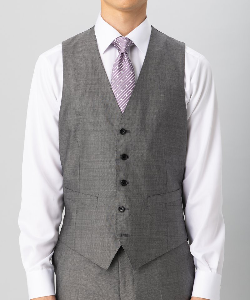 ONLY オンリー シルクブレンド3ピースフォーマルスーツ グレー系