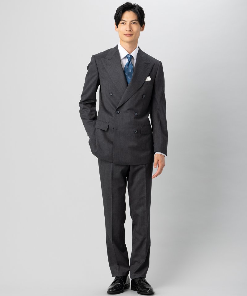 KASHIYAMA カシヤマ フォーマルツイルダブルブレスト2ピ―ススーツ